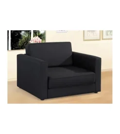 Poltrona "prince" 2 in 1 tessuto nero trasformabile in letto, 71x84x50 cm