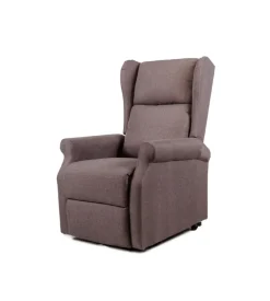Poltrona relax con recliner elettrico bellahome "berg" tessuto marrone, 72,5x94x109 cm