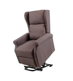 Poltrona relax con recliner elettrico bellahome "berg" tessuto marrone, 72,5x94x109 cm