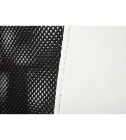 Poltroncina ufficio bianca con braccioli e ruote, 55x54,5x85-95 cm