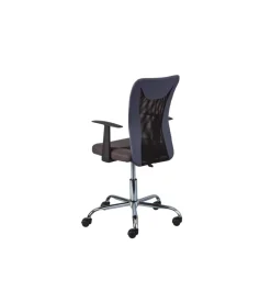 Poltroncina ufficio nera con braccioli e ruote, 55x54,5x85-95 cm
