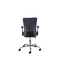 Poltroncina ufficio nera con braccioli e ruote, 55x54,5x85-95 cm