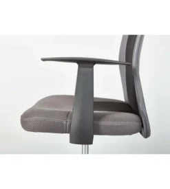 Poltroncina ufficio nera con braccioli e ruote, 55x54,5x85-95 cm