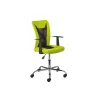 Poltroncina ufficio verde con braccioli e ruote, 55x54,5x85-95 cm