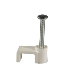 Poly pool - 50 graffette fissacavo per cavo piatto da 6 mm bianche