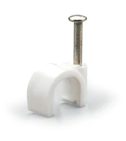 Poly pool - 50 graffette fissacavo per cavo tondo ø 7 mm bianche