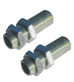 Poly pool - 2 tubetti filettati e fresati in ferro zincato lunghezza 30 mm argento