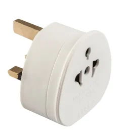 Poly pool - adattatore da viaggio con spina inglese e presa universale bianco