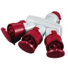 Poly pool - adattatore industriale triplo con spina e 3 prese 16 a 3p+t ip44 rosso