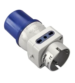 Poly pool - adattatore industriale con 3 prese civili e spina industriale 16 a ip20 blu
