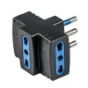 Poly pool - adattatore multiplo spina 16 a e 3 prese bivalenti nero