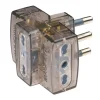 Poly pool - adattatore multiplo spina 16 a e 3 prese bivalenti trasparente fumé