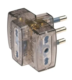 Poly pool - adattatore multiplo spina 16 a e 3 prese bivalenti trasparente fumé