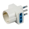 Poly pool - adattatore spina 16 a e 2 prese bivalenti e 1 presa standard tedesco bianco