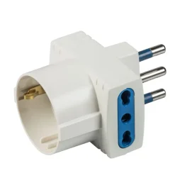 Poly pool - adattatore spina 16 a e 2 prese bivalenti e 1 presa standard tedesco bianco