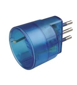 Poly pool - adattatore spina 10 a e presa tedesca trasparente azzurro