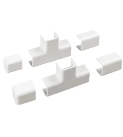 Poly pool - kit accessori n° 2 per canale 20 x 15 mm, giunto lineare, a t e tappo bianco