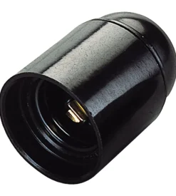 Poly pool - portalampada e27 corpo liscio nero