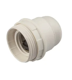 Poly pool - portalampada e27 con ghiera corpo parzialmente filettato bianco