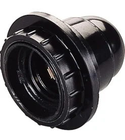 Poly pool - portalampada e27 con ghiera corpo parzialmente filettato nero