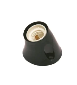 Poly pool - portalampada e27 da parete con base inclinata nero