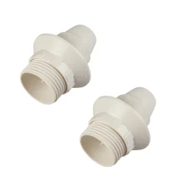 Poly pool - portalampada e14 con ghiera corpo parzialmente filettato bianco