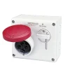 Poly pool - presa da parete con dispositivo di blocco 16 a 3p+t ip44 rossa