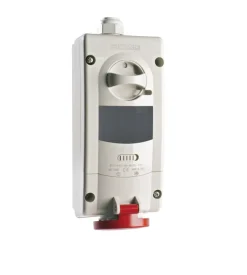 Poly pool - presa da parete con dispositivo blocco 16 a 3p+n+t ip44 rossa