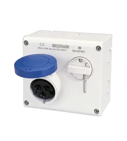 Poly pool - presa da parete con dispositivo di blocco 16 a 2p+t ip44 blu