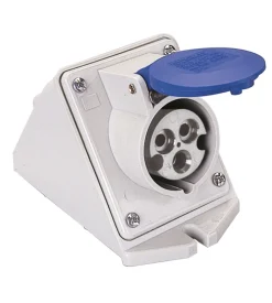 Poly pool - presa inclinata da parete 16 a 2p+t ip44 blu