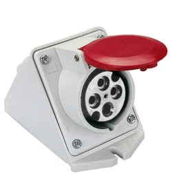 Poly pool - presa inclinata da parete 16 a 3p+t ip44 rossa