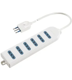 Poly pool - presa multipla con 6 prese 10 a e 1,5 m cavo bianca