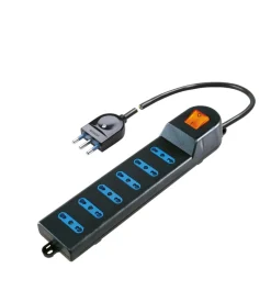 Poly pool - presa multipla con 6 prese bivalenti e 1,5 m cavo e interruttore nera