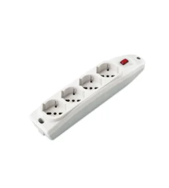 Poly pool - presa multipla con 4 prese pluristandard e interruttore bianca
