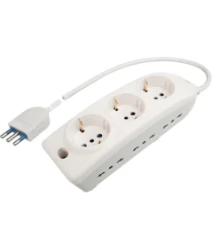 Poly pool - presa multipla "compact" con 9 prese 1,5 m cavo bianca