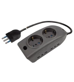 Poly pool - presa multipla "compact" con 6 prese 1,5 m cavo bianca