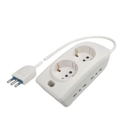 Poly pool - presa multipla "compact" con 6 prese 1,5 m cavo bianca