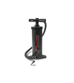 Pompa manuale intex "double quick iii s" colore nero con 3 ugelli, 37 cm - cod. 68605