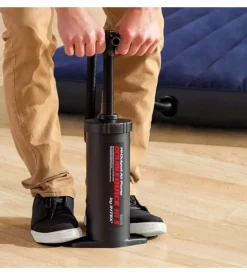 Pompa manuale intex "double quick iii s" colore nero con 3 ugelli, 37 cm - cod. 68605