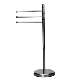 Porta asciugamani da terra in acciaio cromato con 3 barre