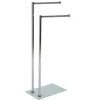 Porta asciugamani in metallo con base in vetro, 36x20x80 cm.
