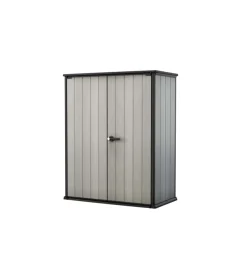Porta attrezzi da esterno "high store" in duotech grigio 140x73,6x170,4 cm