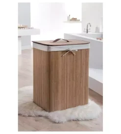 Porta biancheria rettangolare in bamboo - naturale.