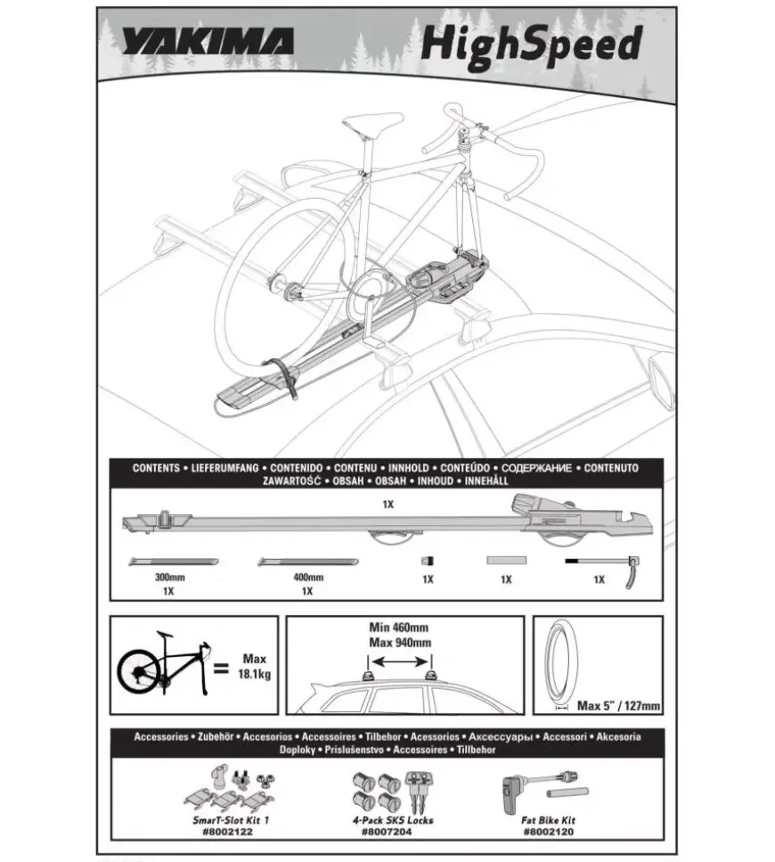 Porta bicicletta da tetto "highspeed" con fissaggio ruota anteriore - y8002125