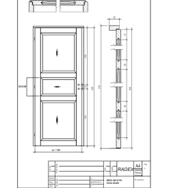 Porta monako reversibile in abete - 80 x 210 cm