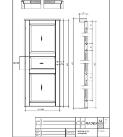 Porta "normandia" reversibile in abete, 84x200 cm