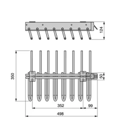 Porta pantaloni dx estraibile per armadio moka - emuca.
