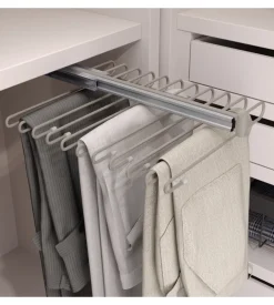 Porta pantaloni estraibile in acciaio color pietra