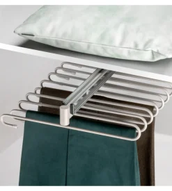 Porta pantaloni estraibile in acciaio color pietra