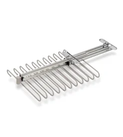 Porta pantaloni estraibile in acciaio color pietra